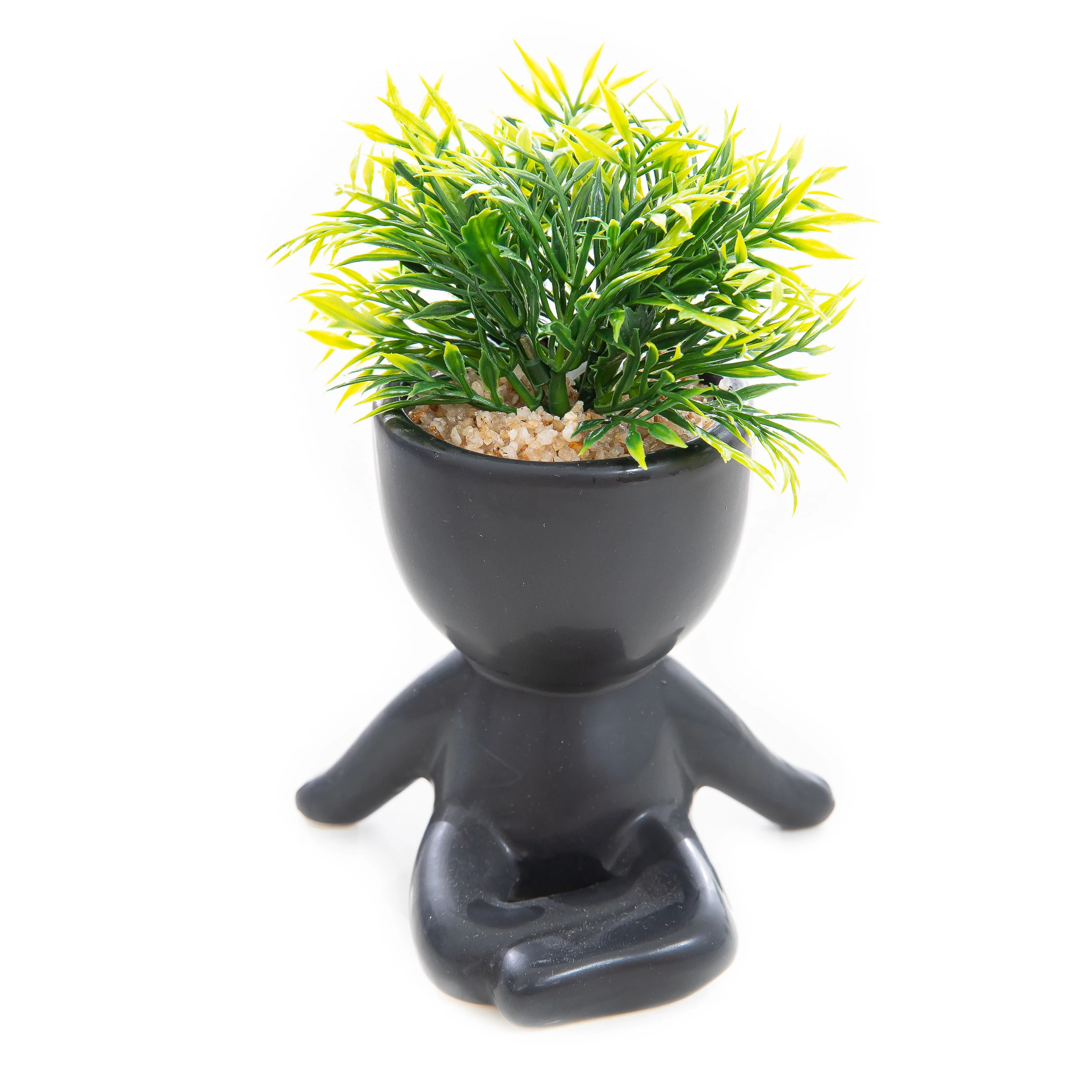 Vaso Arranjo Boneco Perna Cruzada 18 Cm