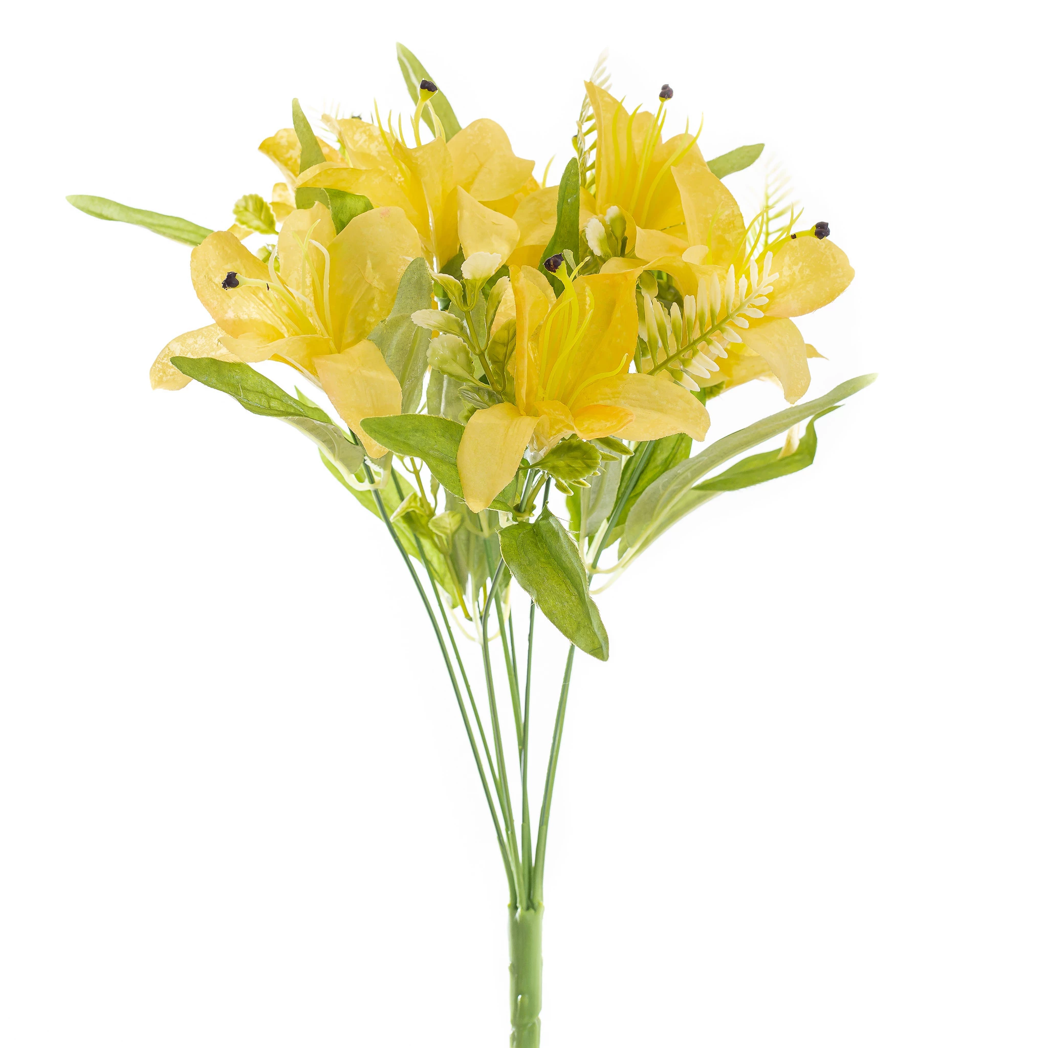 Buque Lirio x9 Flores com 40 Cm - Amarela