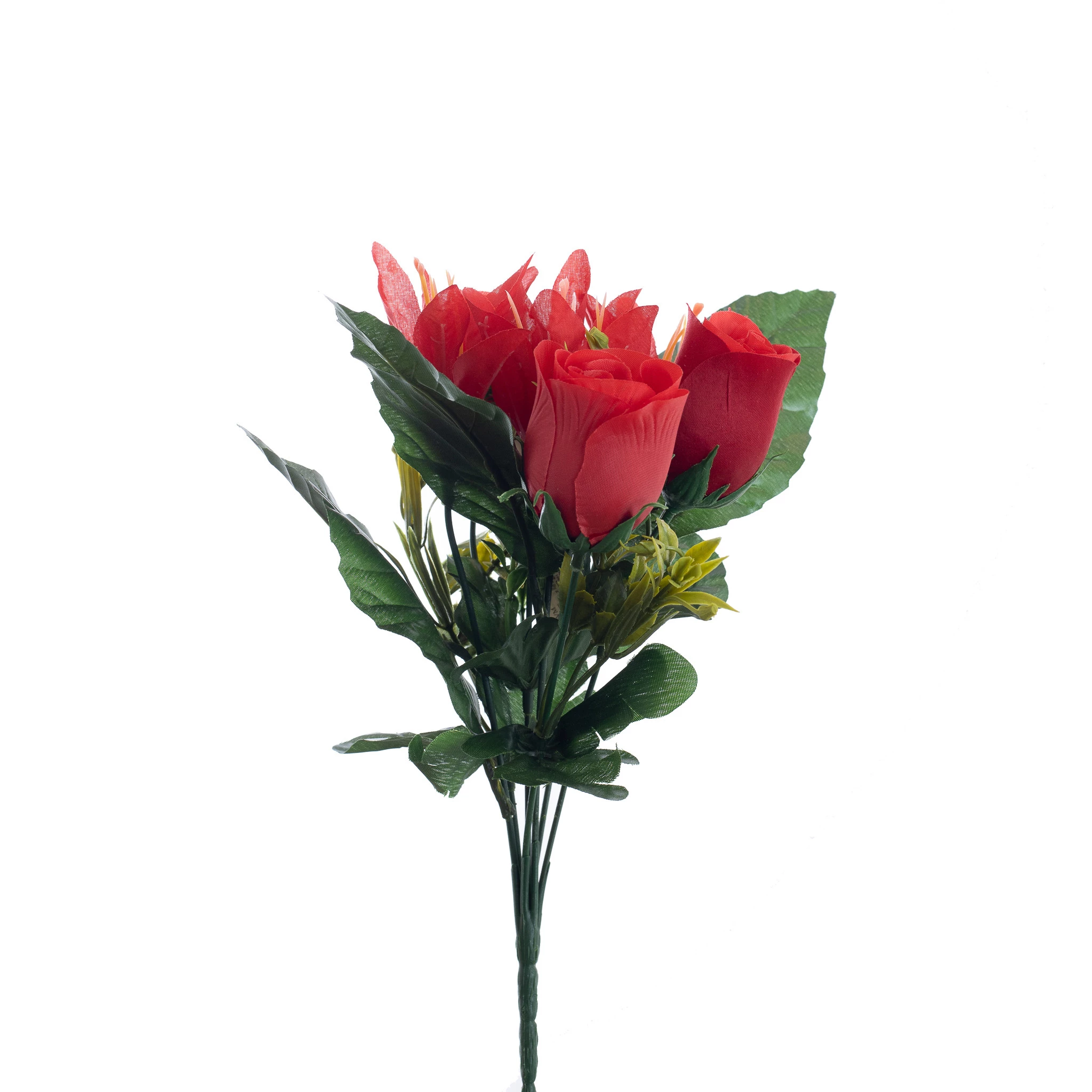 Buque Lírio E Rosa x7 Com 30 Cm - Vermelha