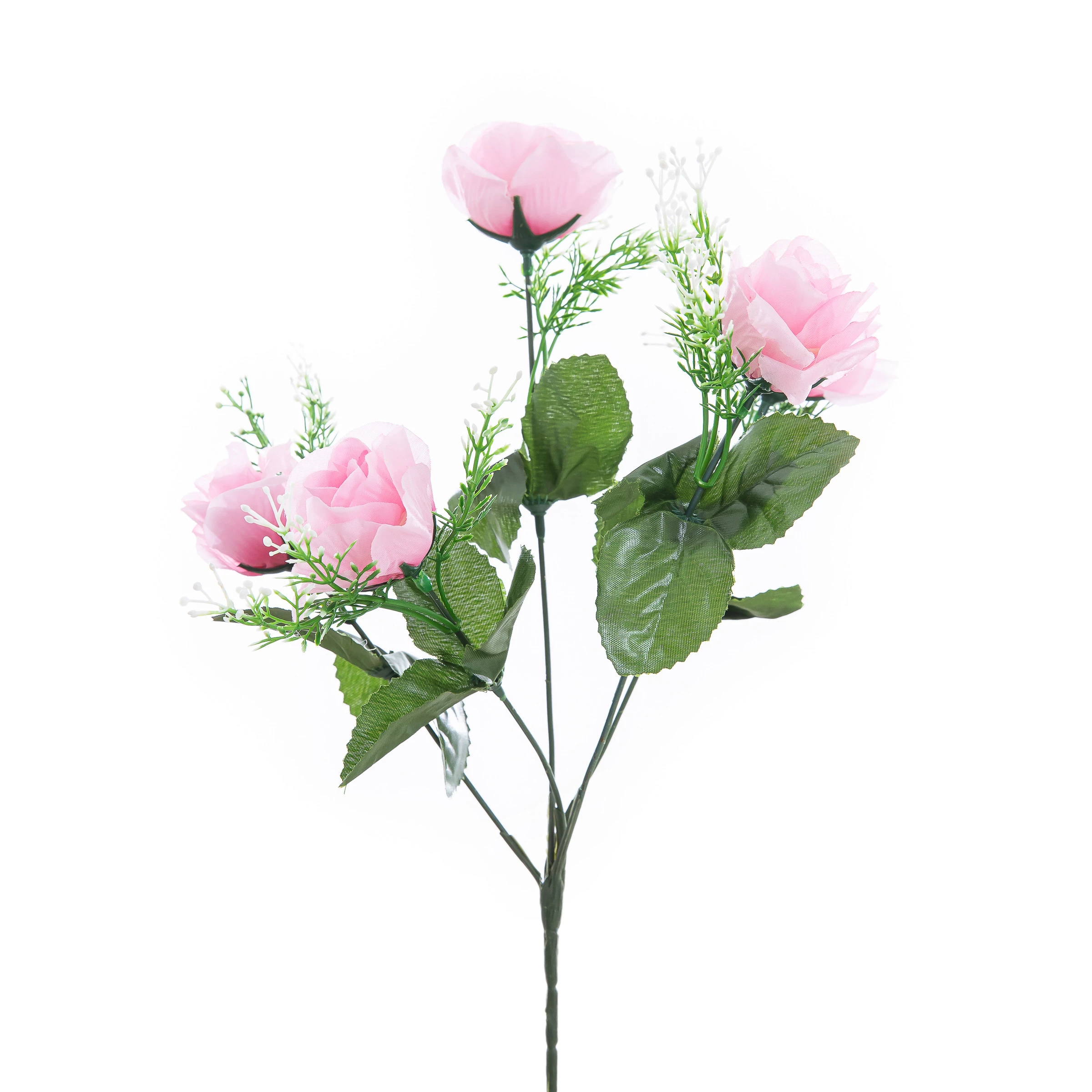Buquezinho Rosas x5 Galhos com 5 Flores 30 Cm - Rosa