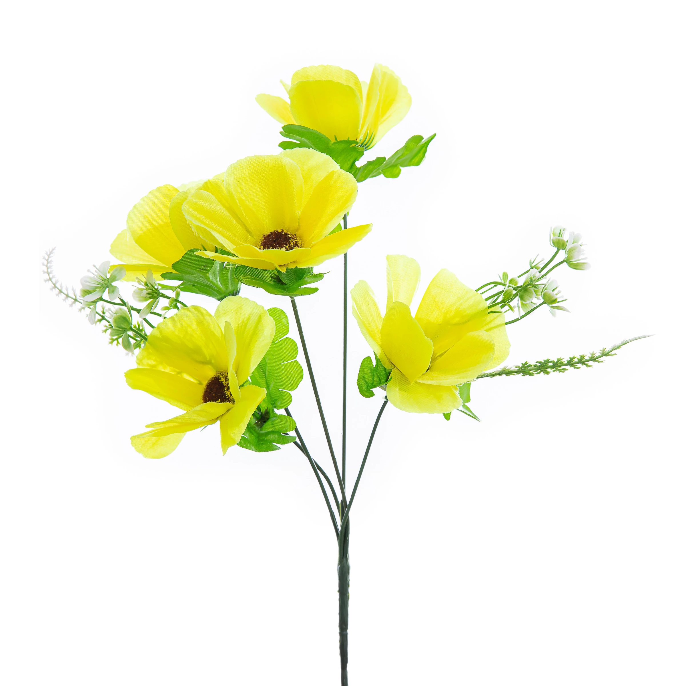 Buquezinho Margarida x5 Galhos Com 5 Flores 30 Cm - Amarela