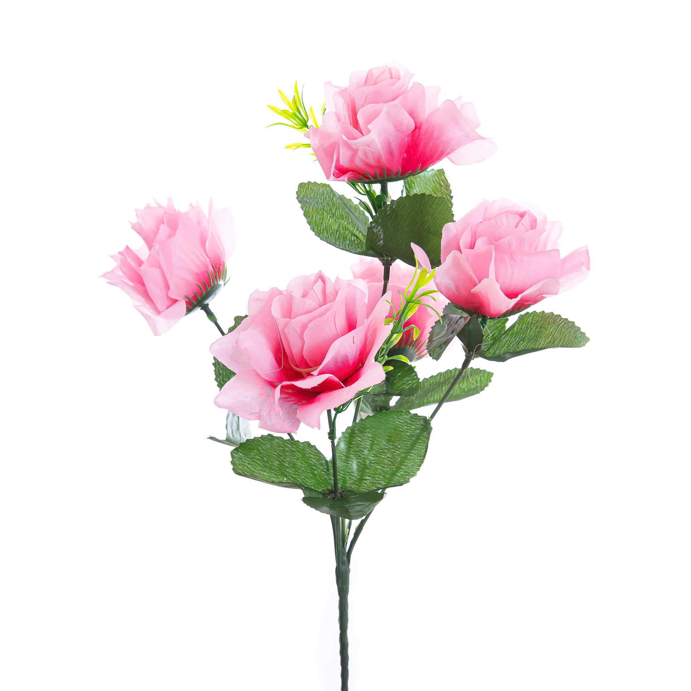 Buquezinho Rosas x5 Galhos Com 5 Flores 30 Cm - Pink