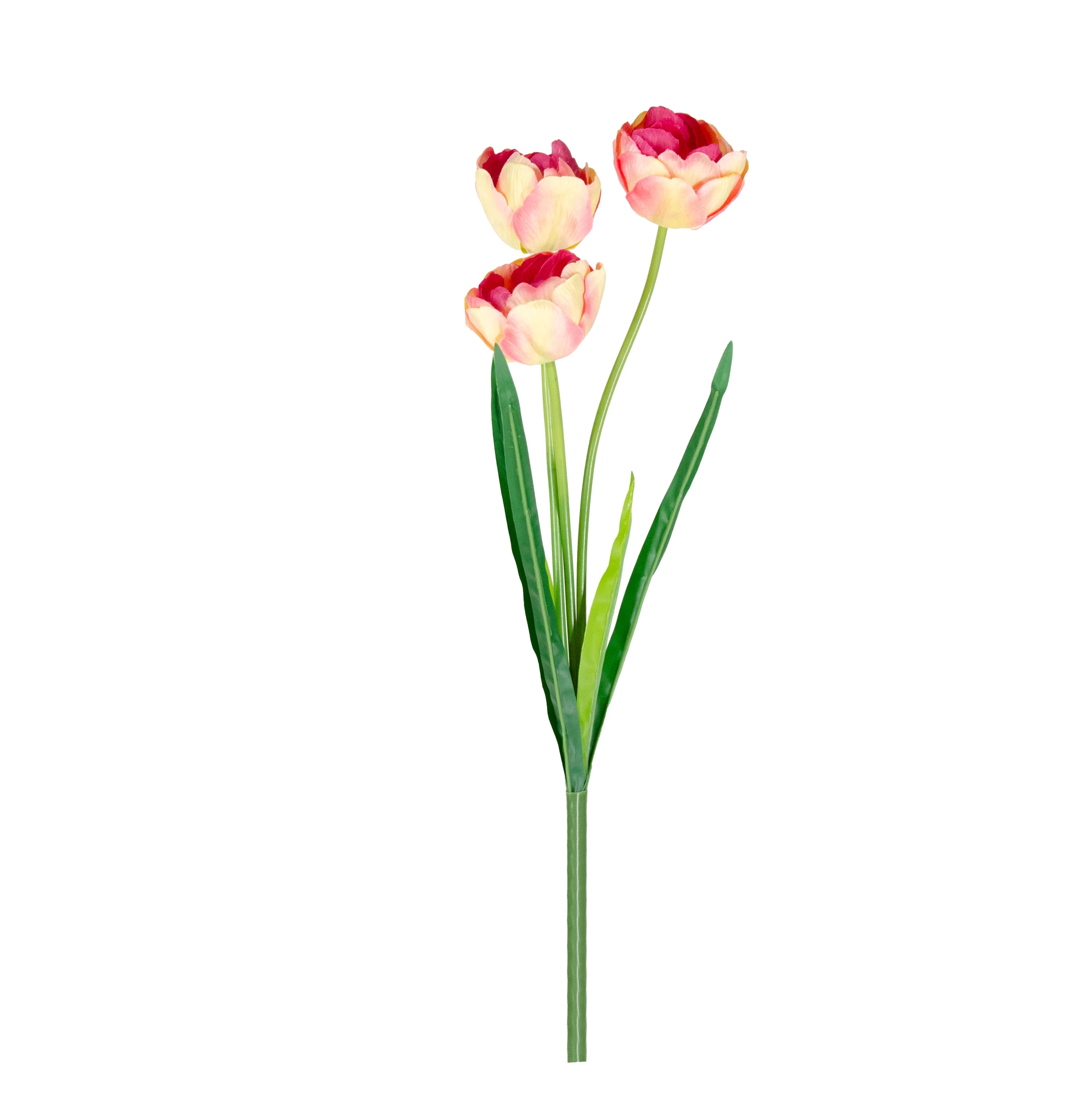 Haste Tulipa x3 Flores com 51 Cm - Rosa