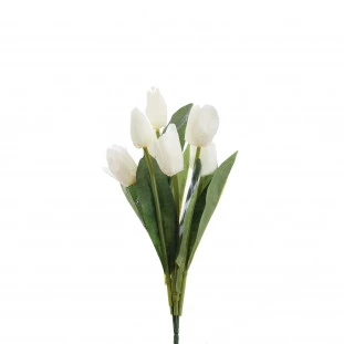 Buque Tulipa x7 Com 35 Cm - Branca