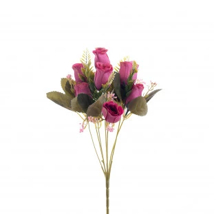 Buque Botão Rosas x7 Com 30 Cm - Pink