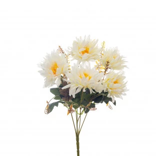 Buque Crisantemo x7 Flores com 36 Cm - Branca