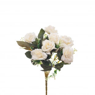 Buque Rosas x7 Com 31 Cm - Branca