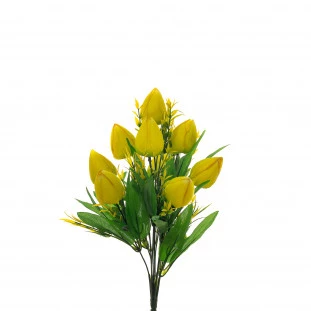 Buque Tulipa x9 Flores Com 37 Cm - Amarela