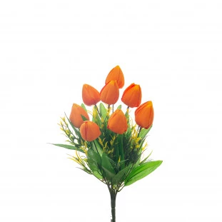 Buque Tulipa x9 Flores Com 37 Cm - Laranja