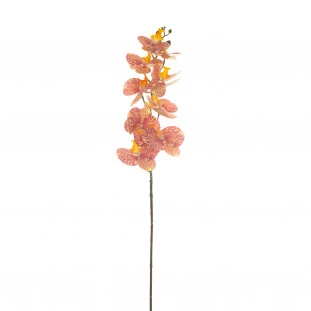 Orquídea Artificial Toque Real x9 Cabeças 90 Cm - Amarela