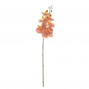 Orquídea Artificial Toque Real x6 Cabeças 86 Cm - Amarela/Rosa