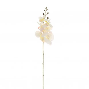 Orquídea Artificial Toque Real x6 Cabeças 86 Cm - Branca