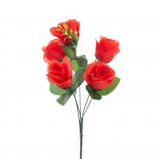 Buquezinho Rosas  x5 Galhos Com 5 Flores 30 Cm - Vermelha