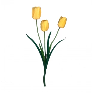 Haste Tulipa x3 Flores Com 52 Cm - Amarela 