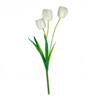 Haste Tulipa x3 Flores Com 52 Cm - Branca