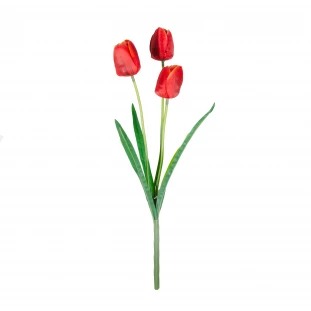 Haste Tulipa x3 Flores Com 52 Cm - Laranja