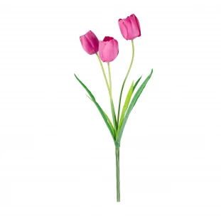 Haste Tulipa x3 Flores Com 52 Cm - Rosa