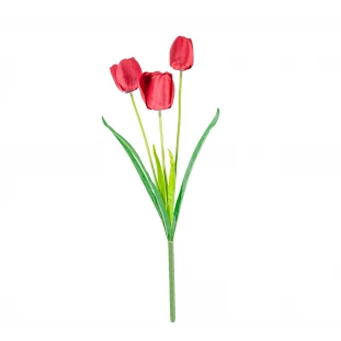 Haste Tulipa x3 Flores Com 52 Cm - Vermelha