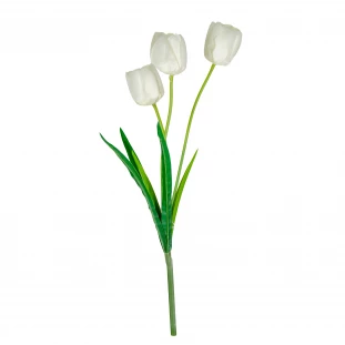 Haste Tulipa x3 Flores com 51 Cm - Branca