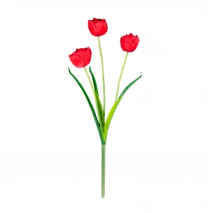 Haste Tulipa x3 Flores com 51 Cm - Vermelha