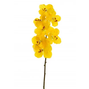 Orquídea Artificial x7 Cabeças 100 Cm - Amarela