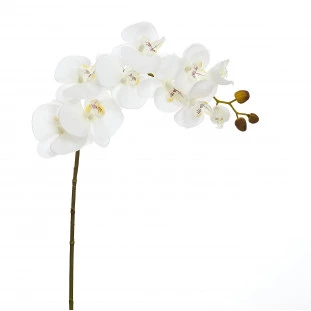 Orquídea Artificial Toque Real x10 Cabeças 98 Cm - Branca